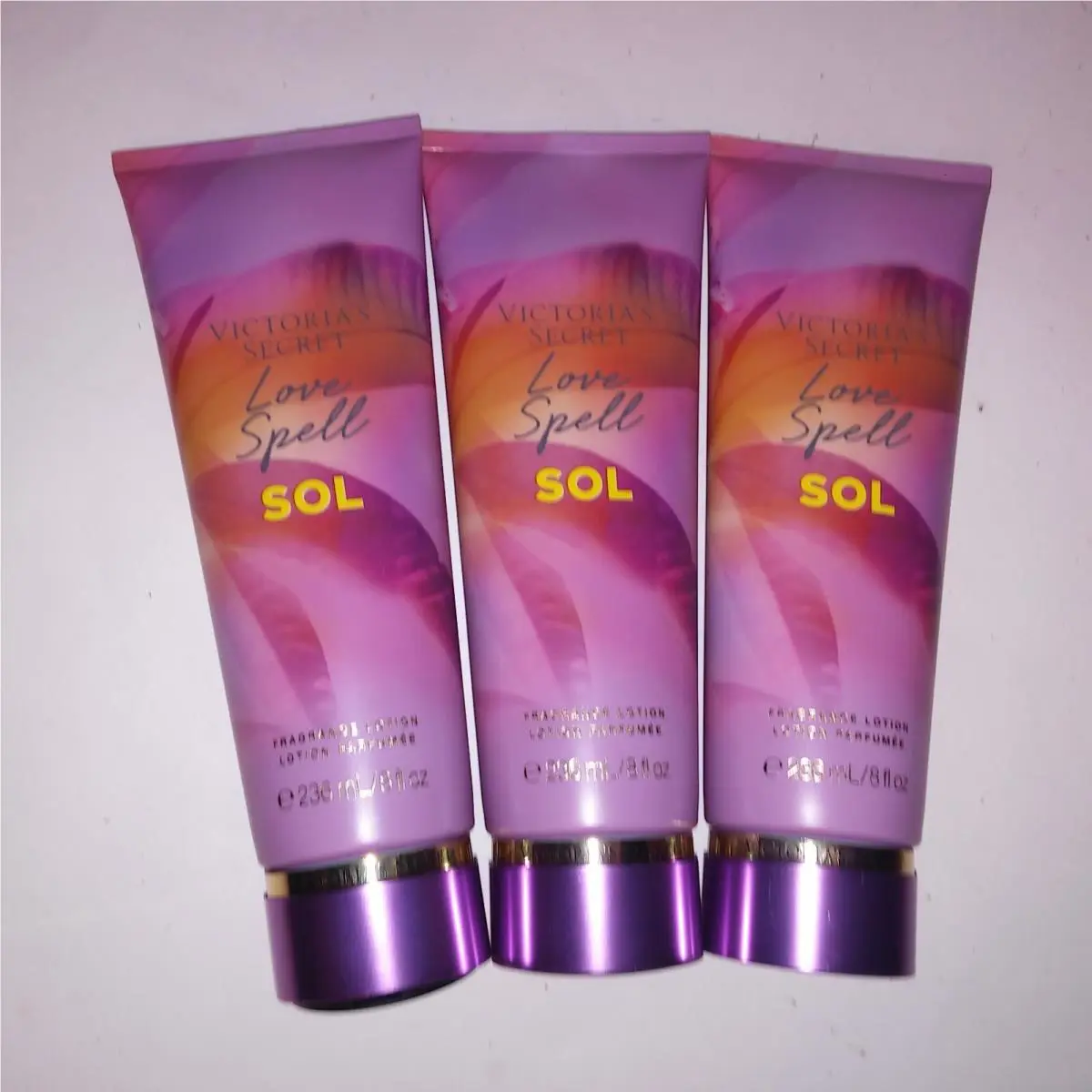 Victoria Secret Body Lotion Fragrant Love Spell Sol Gift Set Full Size 8oz Each