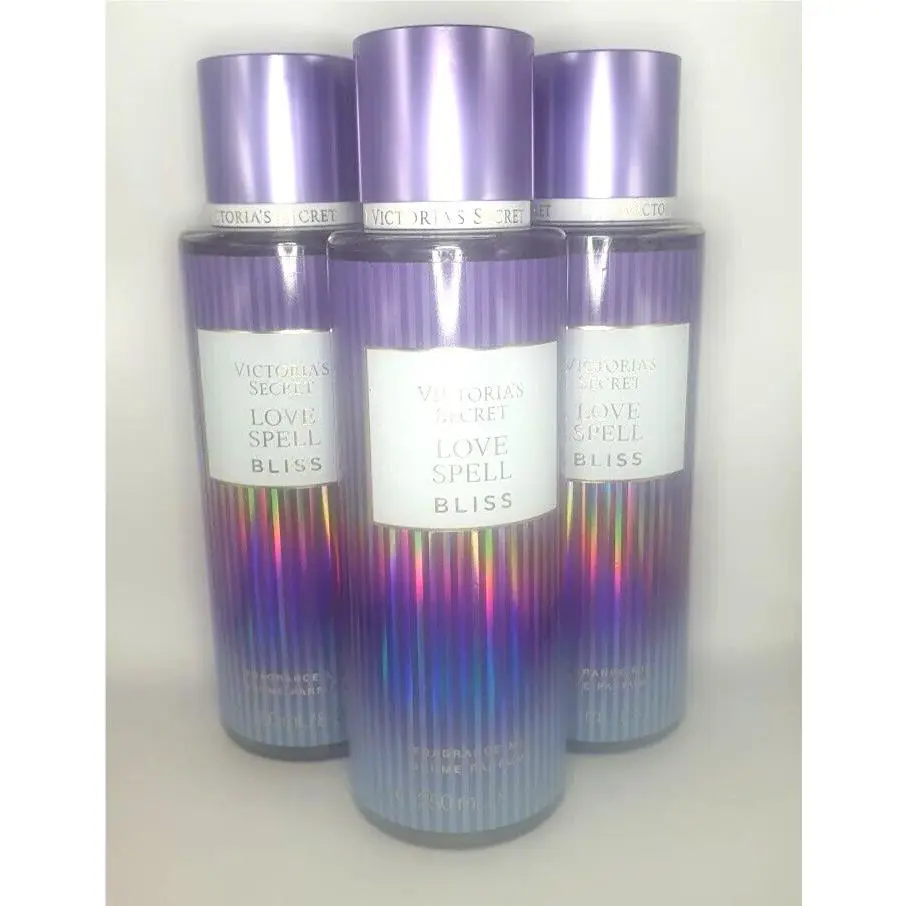 Victoria`s Secret Love Spell Bliss Body Mist 8.4 FL OZ Set OF 3