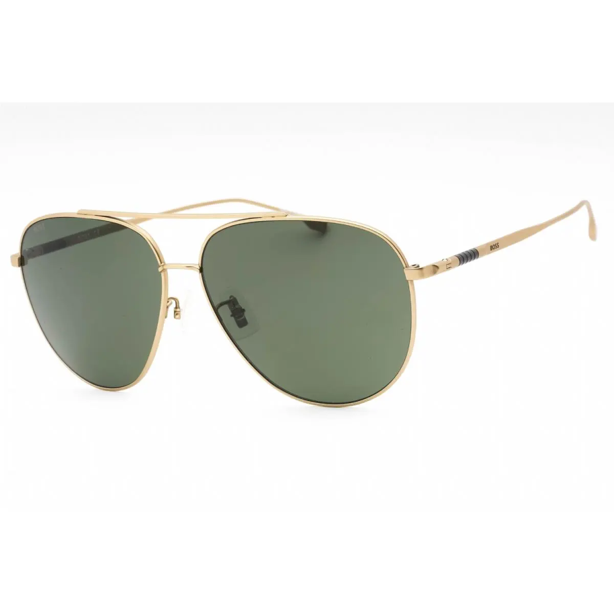 Hugo Boss 1296/F/S Aoz QT Sunglasses Matte Gold Frame Green Lenses 63mm - Frame: Matte Gold, Lens: Green