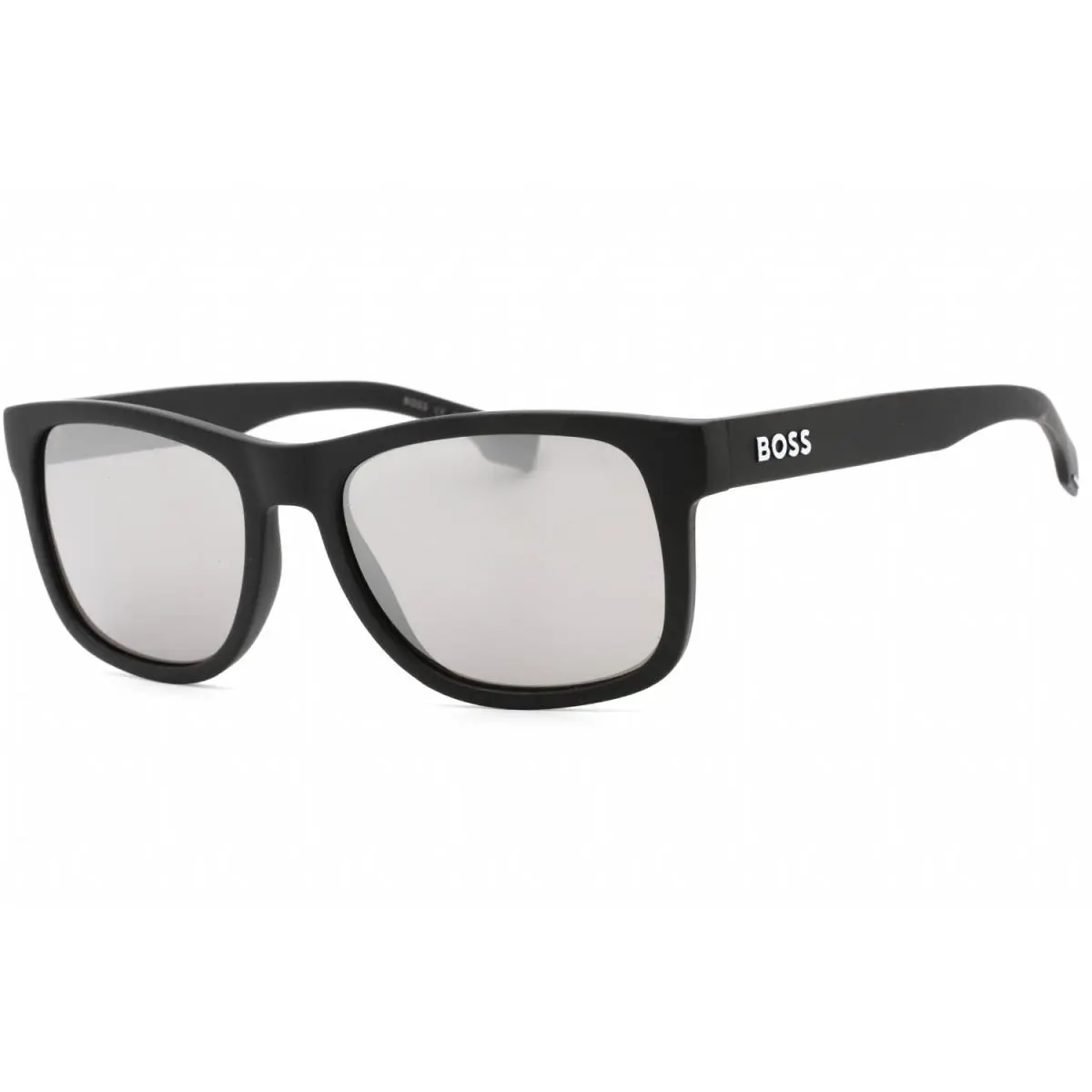Hugo Boss 1568/S 0003 T4 Sunglasses Matte Black Frame Silver Lenses 55mm - Frame: Matte Black, Lens: Silver