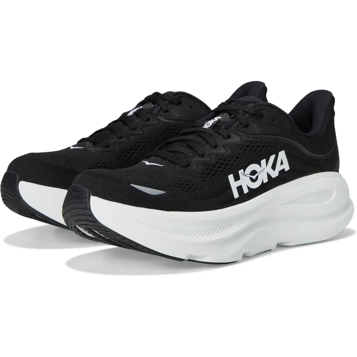 Men`s Hoka Bondi 9 Black White Various Wide EE Sizes