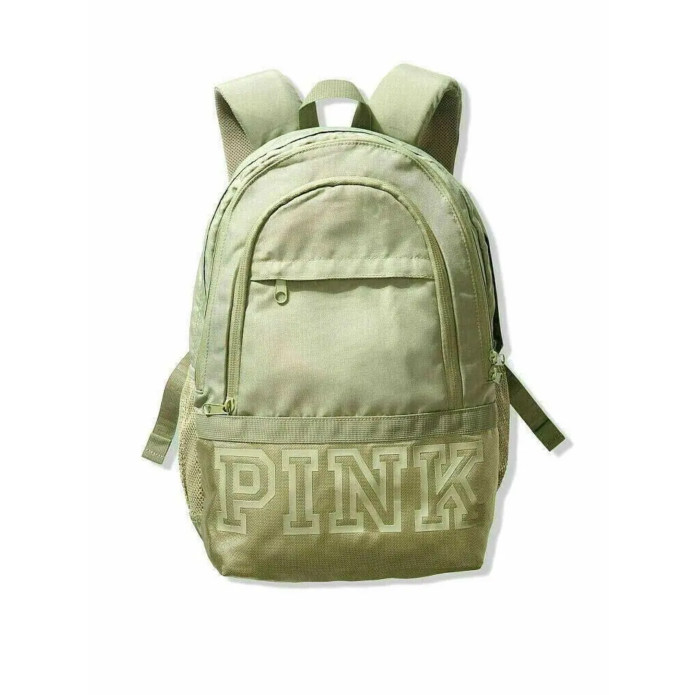 Victoria`s Secret Pink Collegiate Backpack School Book Bag Shale Green