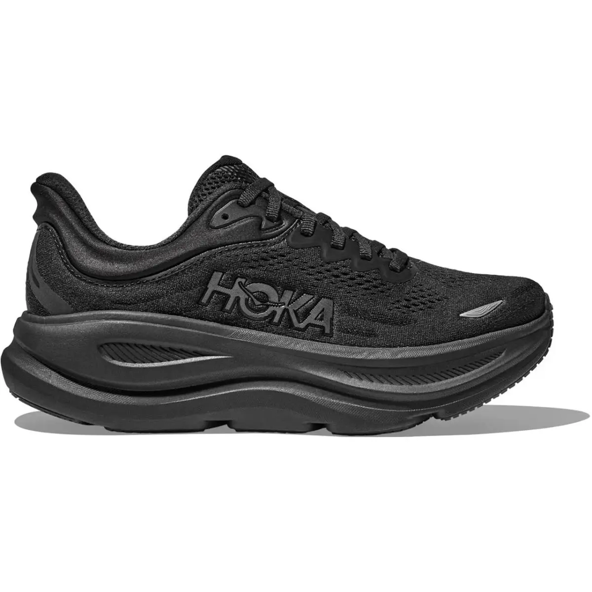 Hoka One One Bondi 9 1162011-BBLC Sneaker Mens Black Lace-up Road Running Shoes - Black