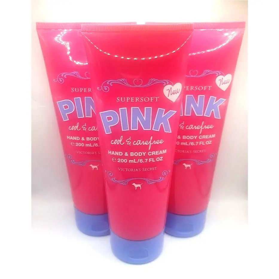 Victoria`s Secret Pink Cool Carefree Hand Body Cream 6.7 FL OZ Set OF 3