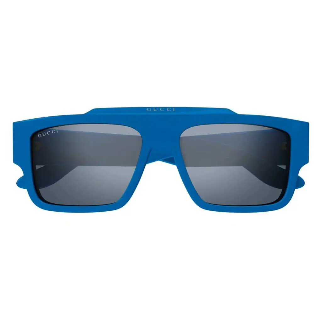 Gucci GG 1460S 004 Unisex Sunglasses Rectangle Shape with Blue Frame