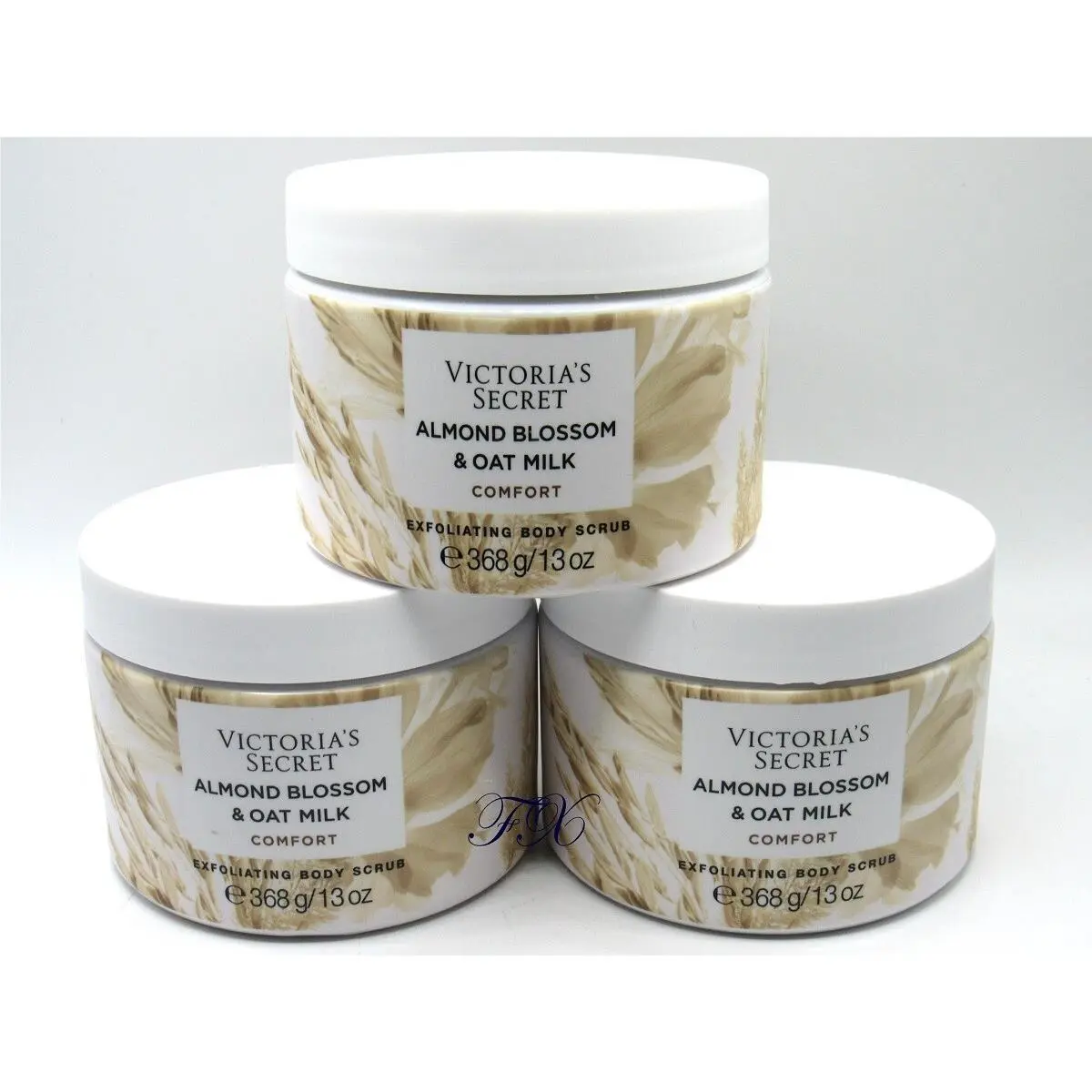 Victoria`s Secret Almond Blossom Oat Milk Comfort Body Scrub 13 OZ 3 PC Lot