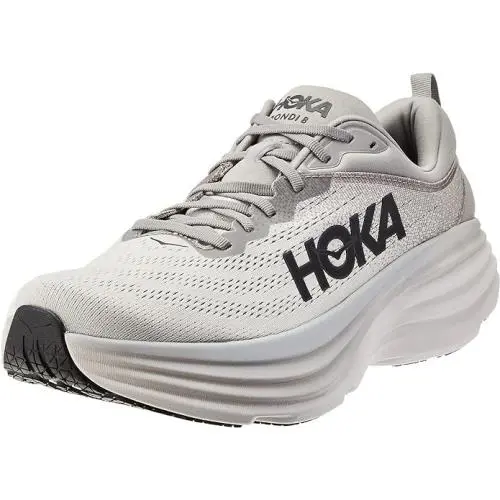 Hoka One Mens Bondi 8 Road Running Shoes - Sharkskin/harbor Mist