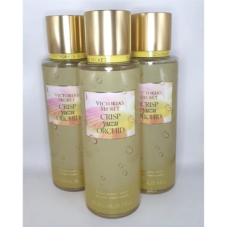 Victoria`s Secret Crisp Yuzu Orchid Body Mist 8.4 FL OZ Set OF 3