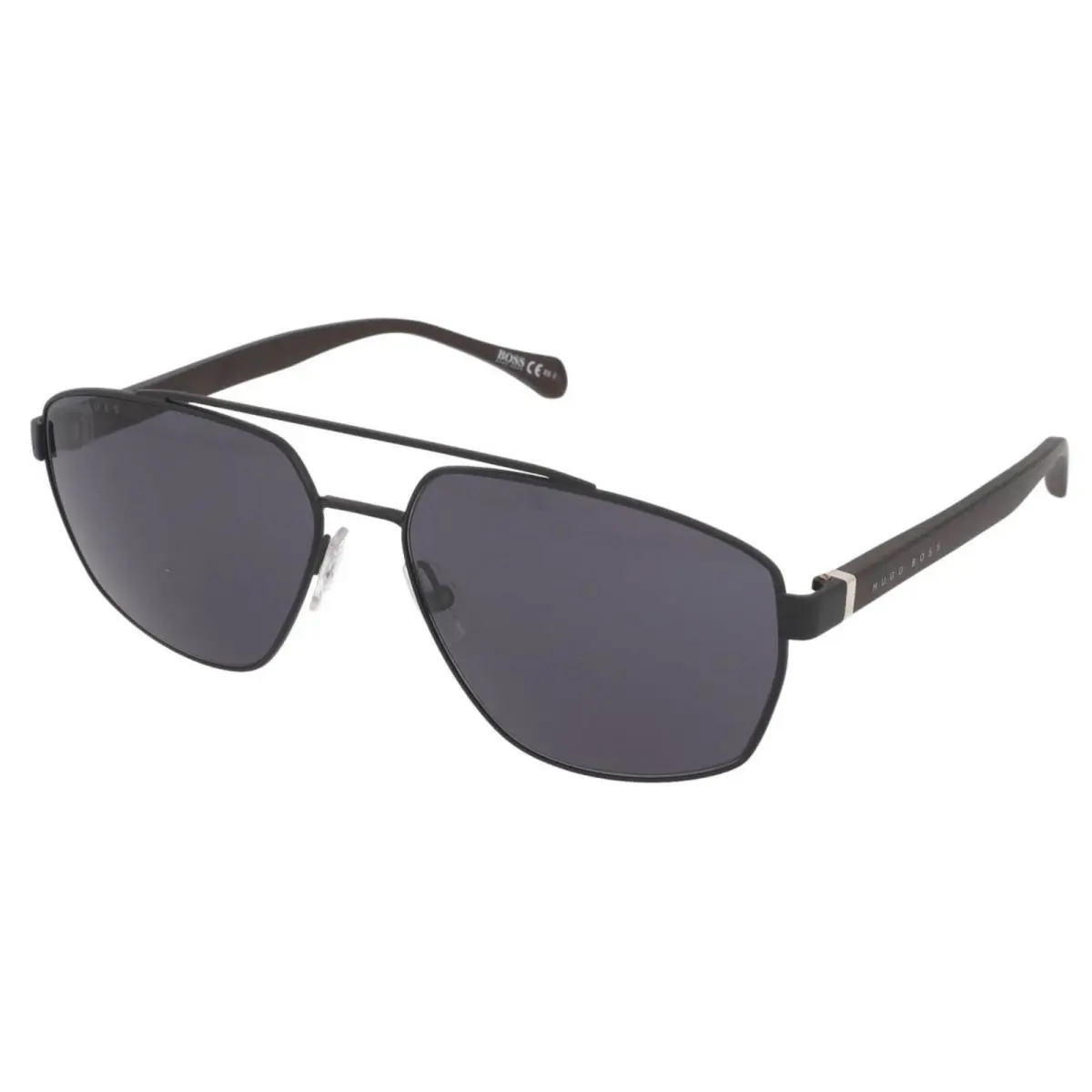 Hugo Boss Square Matt Black Sunglasses 1118 S003IR 0214 - Frame: Black, Lens: Gray