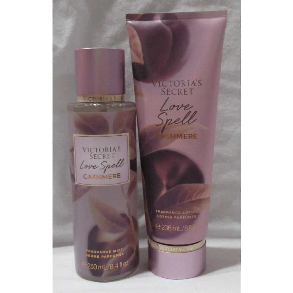Victoria`s Secret Fragrance Mist Lotion Set Lot of 2 Love Spell Cashmere