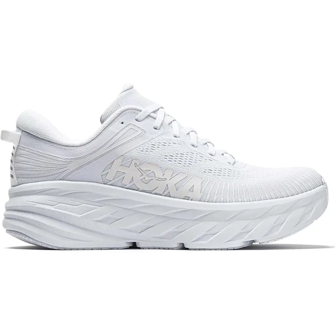 Hoka One Womens Bondi 8 Road Running Shoes - White - White
