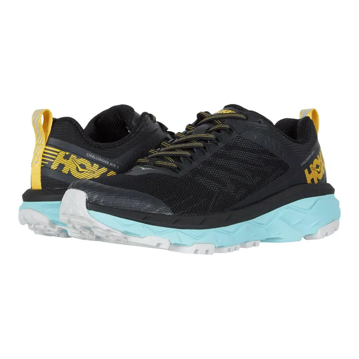Hoka One One Challenger Atr 5 Women`s Sneakers Black Mesh Turquoise US Size 11 - Black / Turquoise