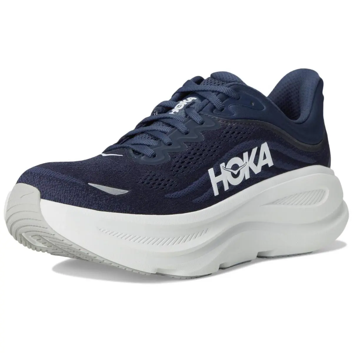 Men`s Hoka Bondi 9 Varsity Navy White Various Sizes - Navy Blue