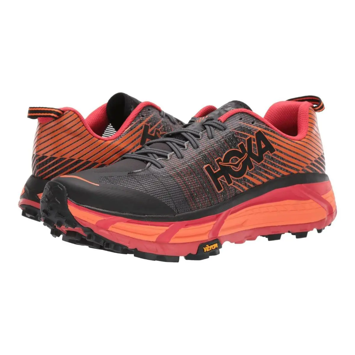 Hoka shoes - Black / Poppy Red 6