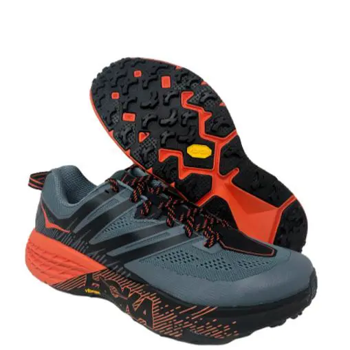 Hoka One One Speedgoat 3 Men`s Trail-running Lace-up Sneakers Gray Red Size 9.5