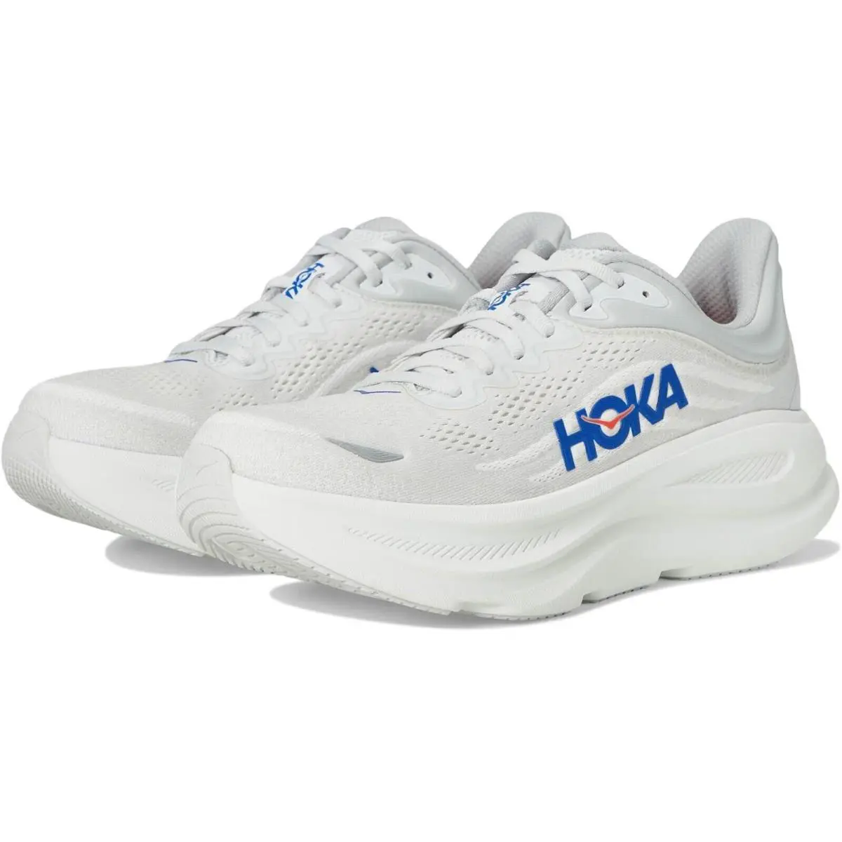 Men`s Hoka Bondi 9 Grey Ultramarine Various Wide EE Sizes W/ Box - Gray
