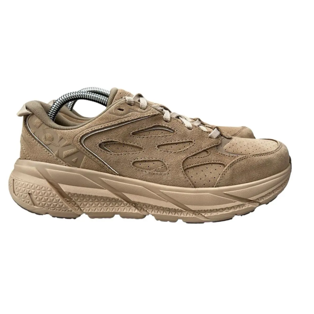 Hoka One One Clifton L Suede Shifting Sand Dune Running Shoes Men`s Sz 8.5 - 12 - Brown