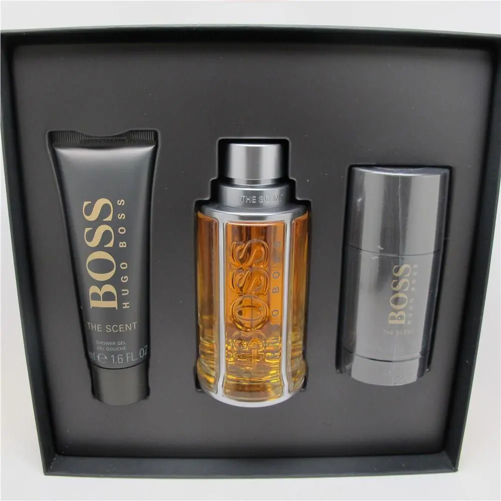 The Scent by Hugo Boss 3 Pc Set: 3.3 oz Edt Spray 2.4 oz Deo Stick 1.6 oz Gel