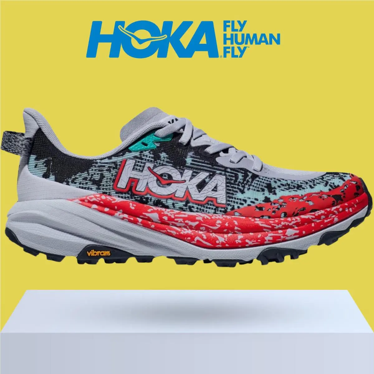 Hoka shoes - Hoka One One Speedgoat 6 - Satellite Grey/Stardust 14