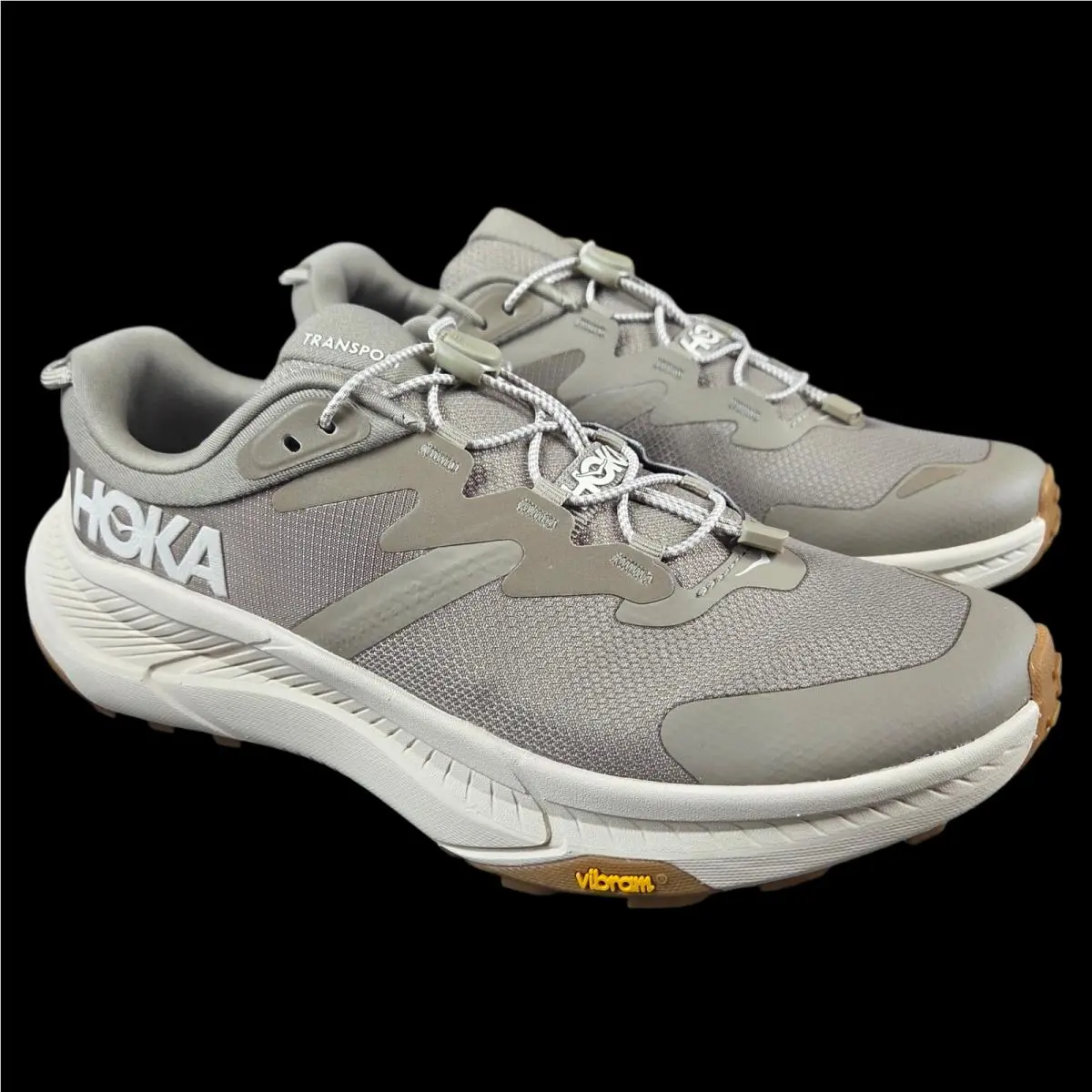 Hoka One Transport Athletic Sport Running Shoes Dune Eggnog Brown Men`s Size 8 D