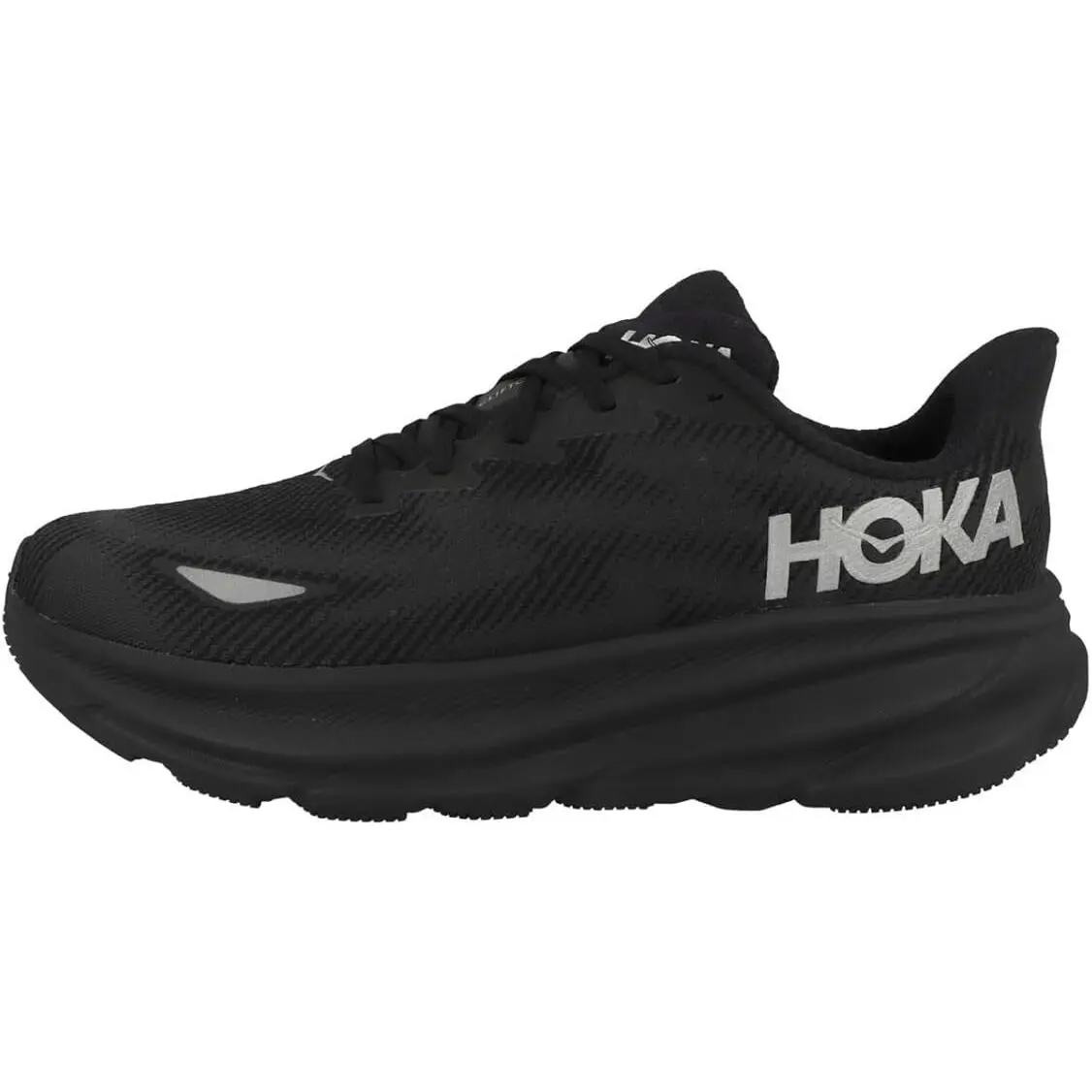 Hoka Men Trainers Clifton 9 Gtx Size 8 Lace Up Low Top Black Black
