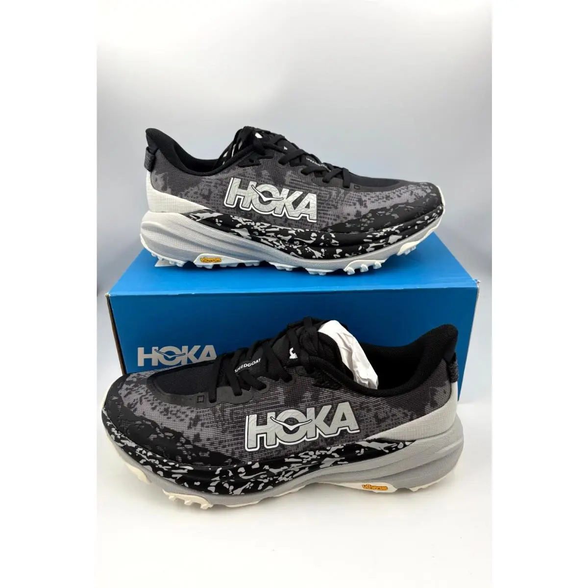Hoka One One Speedgoat 6 Men Sneaker 9D Black Stardust Trail Shoes 1147791 Bkstr