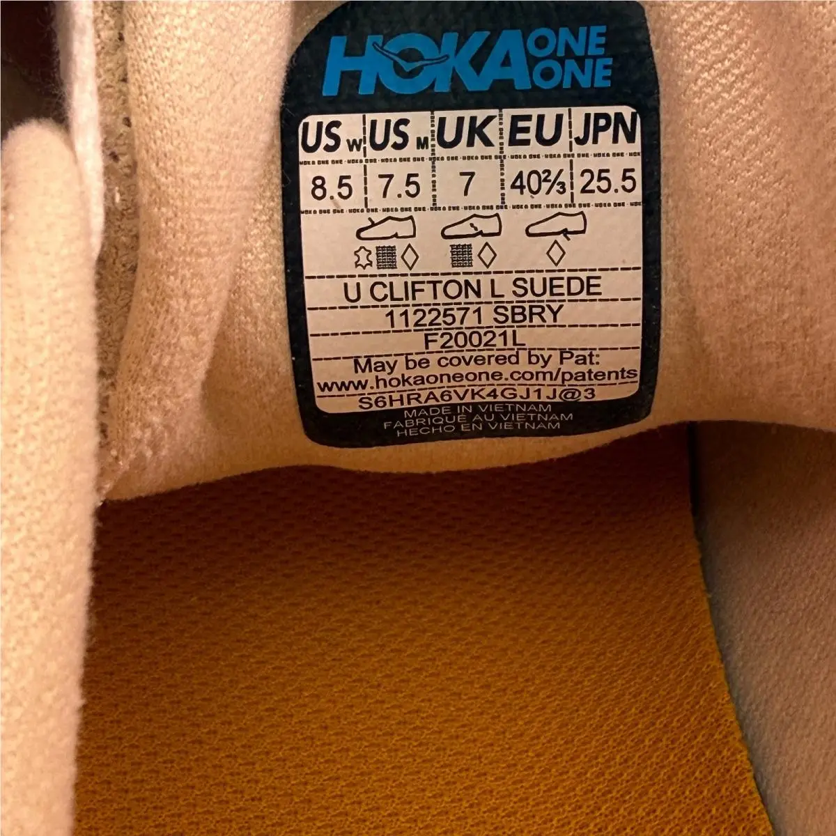 Hoka shoes - Hoka One One U Clifton L Suede - 1122571 SBRY - Short Bread/Radiant Yellow 7
