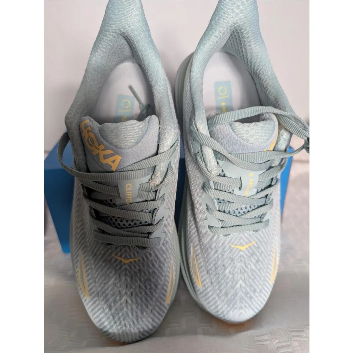 Hoka shoes - HOKA ONE ONE Clifton 9 - 1127895 - Light Blue, Gray, Yellow 8