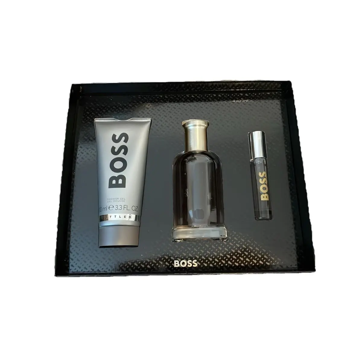 Boss Bottled by Hugo Boss 3.3 oz 10 ml Edp Spray + 3.3 oz Sh/gel Men`s Set