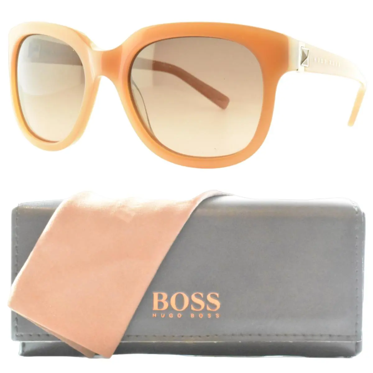 Hugo Boss 0438/S 6ZFDZ Oval Full Rim Womens Powder Sunglasses - Frame: Powder, Lens: Mauve