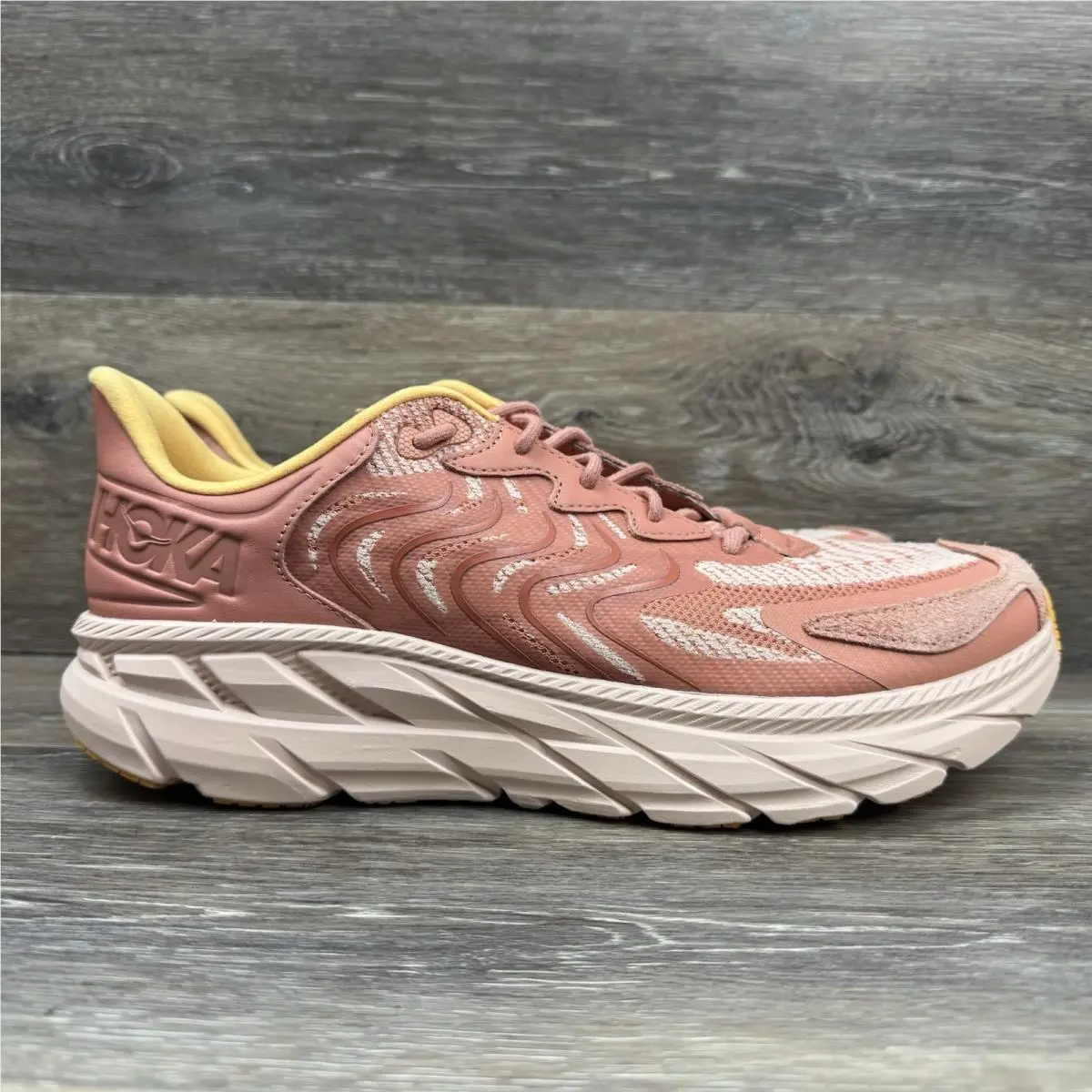 Hoka One One Clifton LS Shoes Sneakers Pink Earth Peach Size 12 Men 13 Women