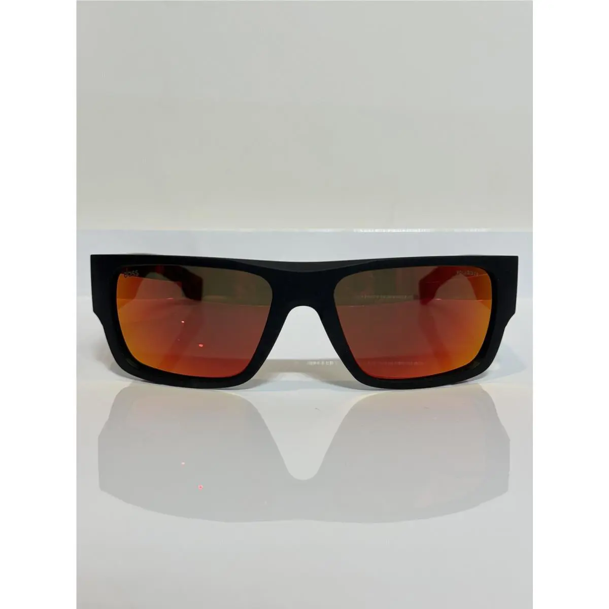 Hugo Boss 1498/S BLX4F Matte Black Wrap-around Fire Mirror Sunglasses