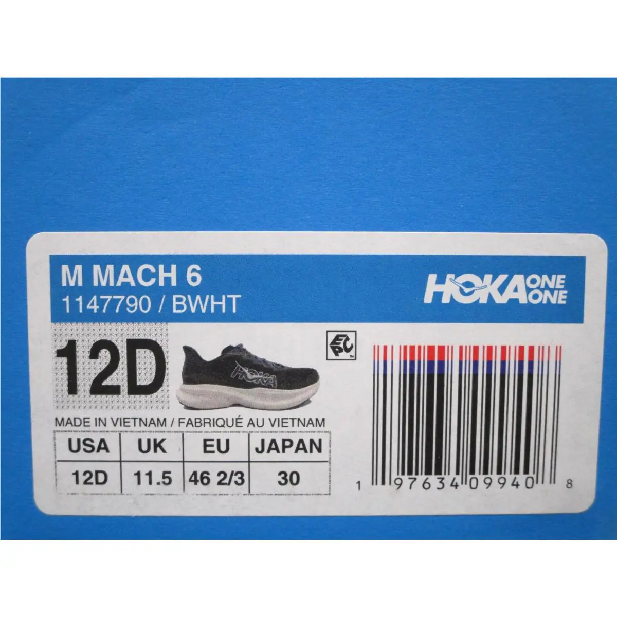 Hoka shoes - Hoka One One Mach 6 - Black / White 5