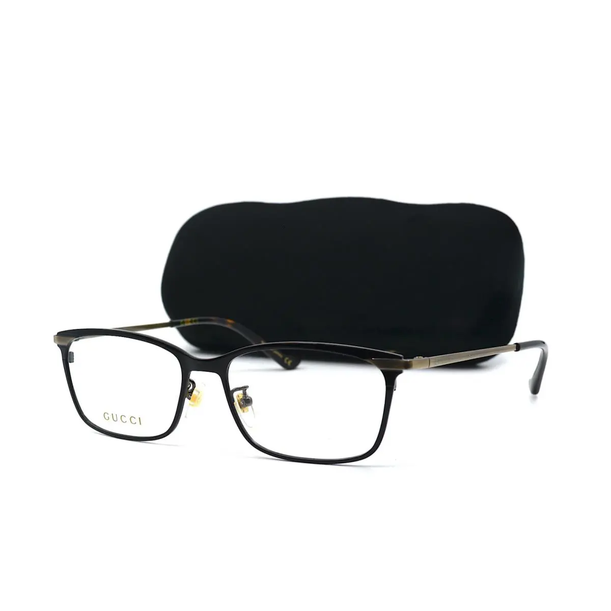 Gucci GG1030OJ 001 Black Gold Titanium Eyeglasses Frame RX 56-17-145