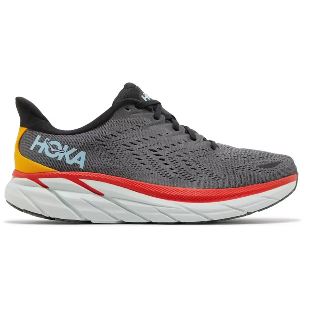 Hoka Men`s Clifton 8 Running Shoes 9.5 US Anthracite Castlerock Very Rare