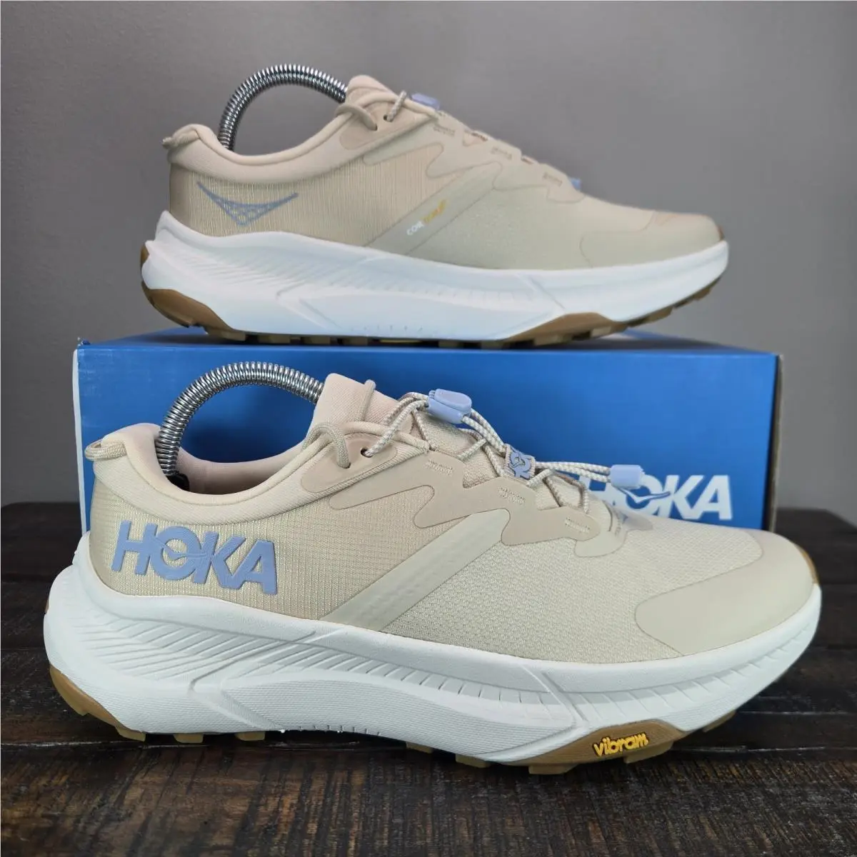 Hoka One One Transport Womens Size 9.5B Running Shoes 1123154 Oklb Cream