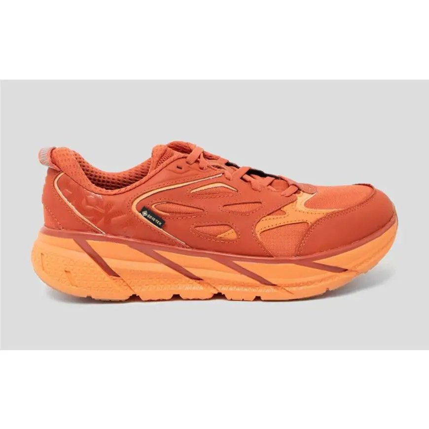 Hoka One Clifton L Gtx `burnt Ochre` Waterproof Leather Comfort Walking Sneakers