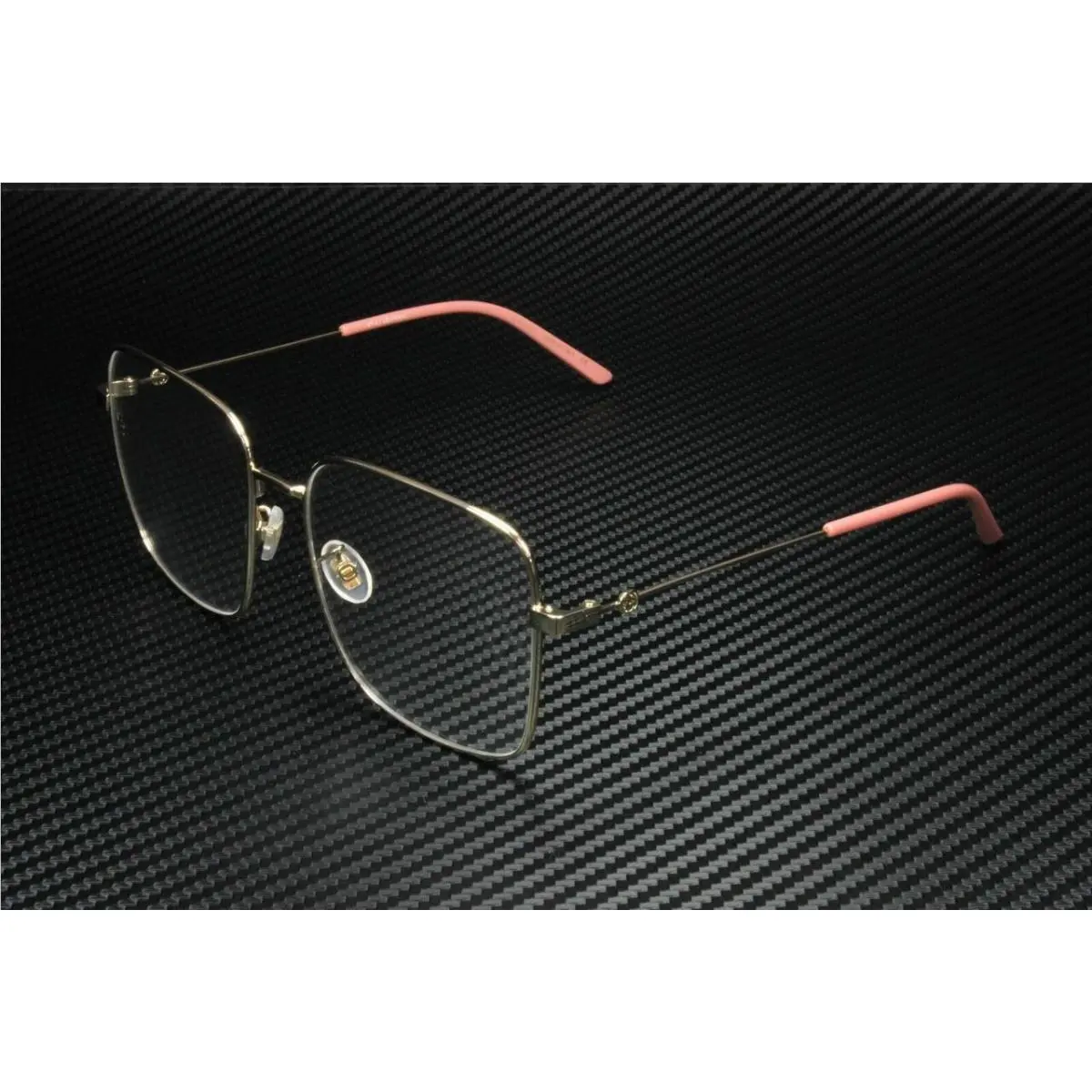Gucci GG0445O 001 Gold Square Rectangle 56 mm Women`s Eyeglasses