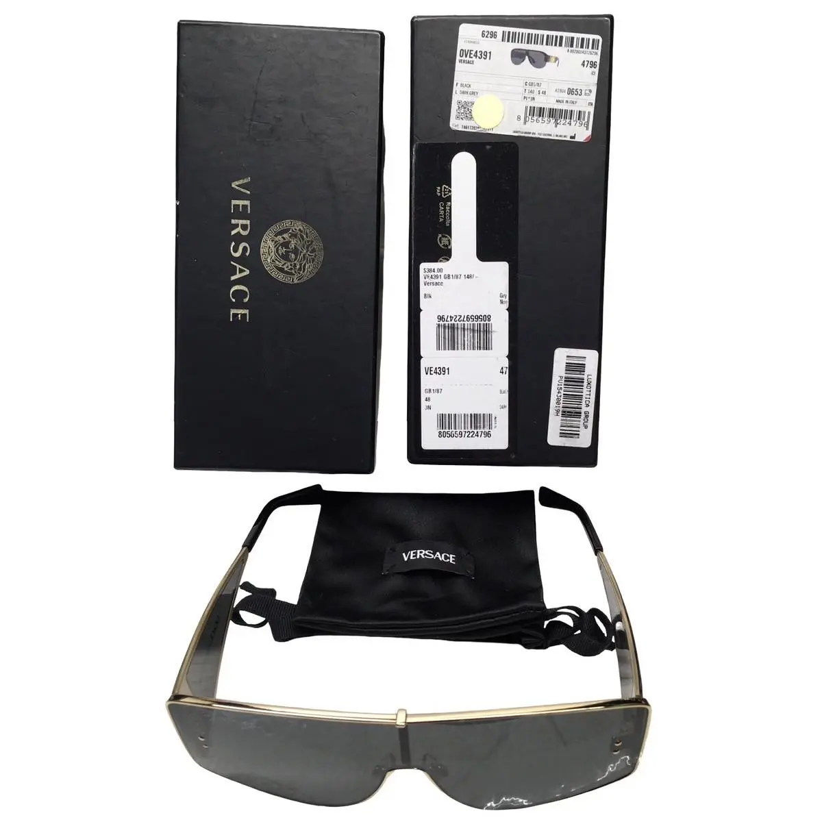 Dolce N Gabbana DG2305 02 87 Gold Dark Grey 44 MM Men`s Sunglasses W EPJ034123