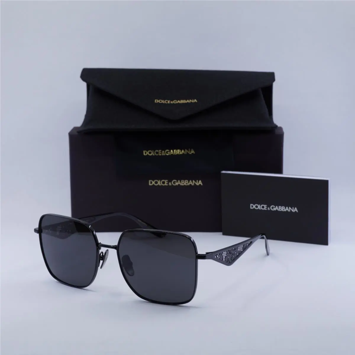 Dolce Gabbana DG2310 01/87 Black/dark Grey 57-16-145 Sunglasses