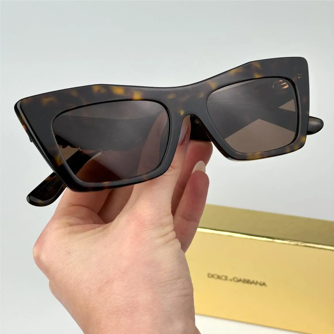 Dolce Gabbana D G Women Sunglasses Havana Dark Brown Cat Eye DG4435 502/73