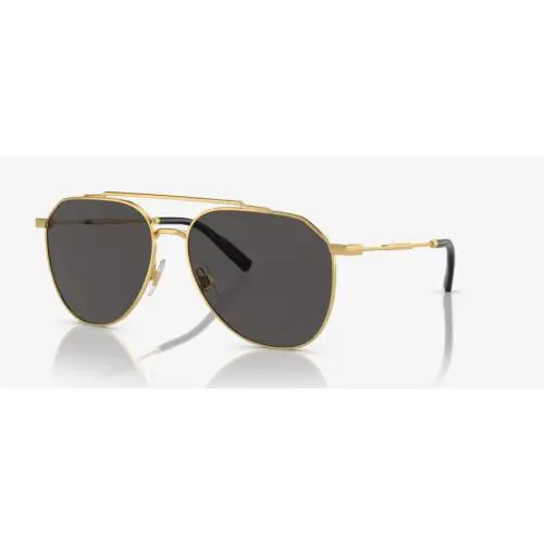 Dolce Gabbana DG2296 02 87 Gold Dark Grey 58 mm Men`s Sunglasses