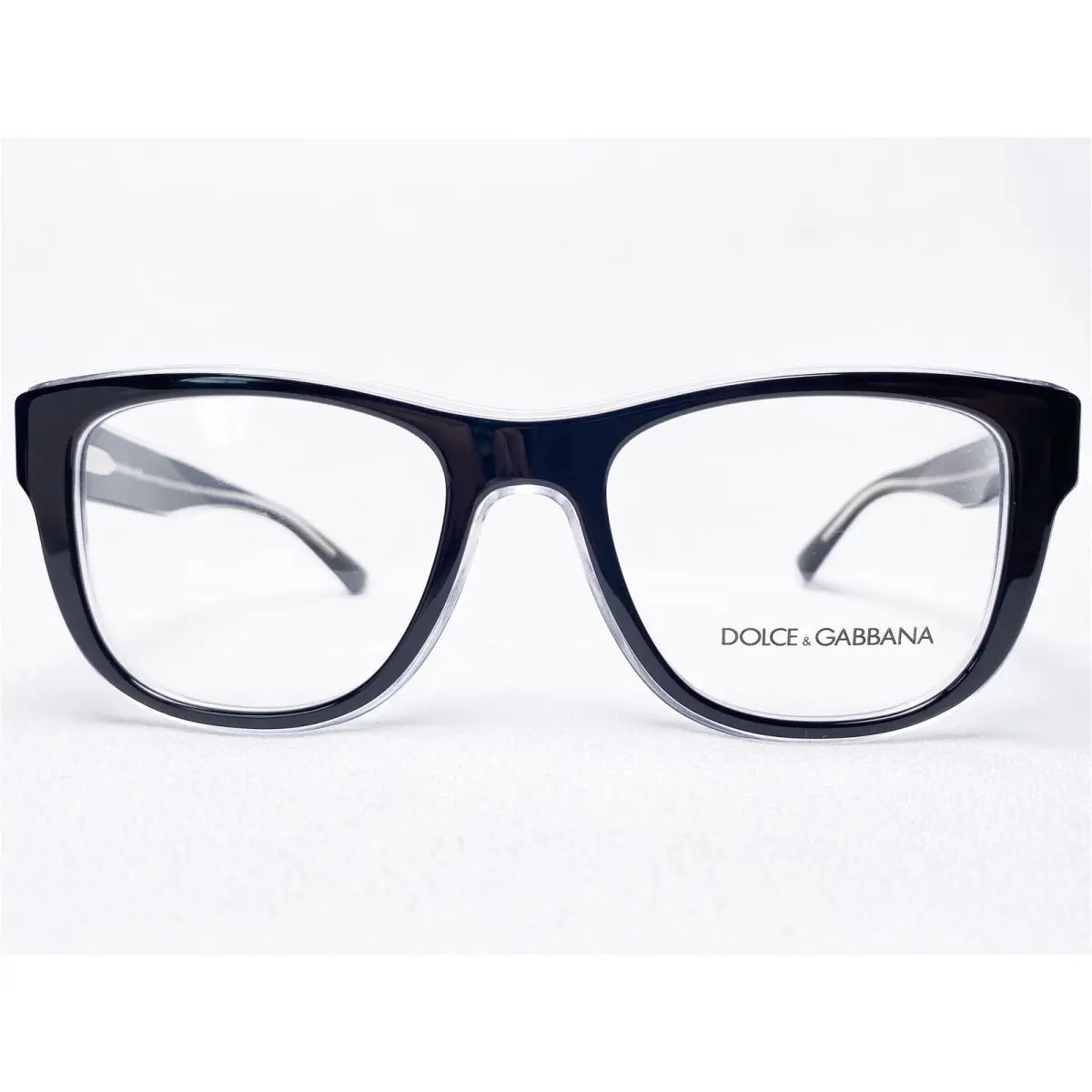 Dolce Gabbana DG3252 675 Mens Top Black On Crystal Eyeglasses Frames 54/20