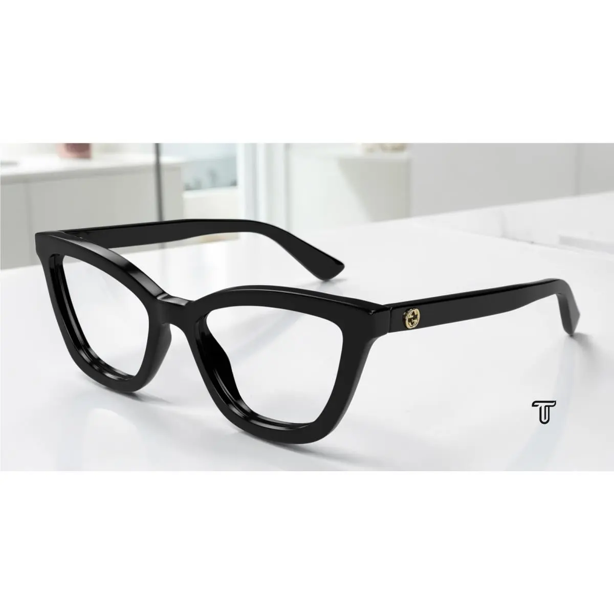 GG1686O 005 Round Oval Panthos Black Demo Lens 54 mm Women`s Eyeglasses by Gucci