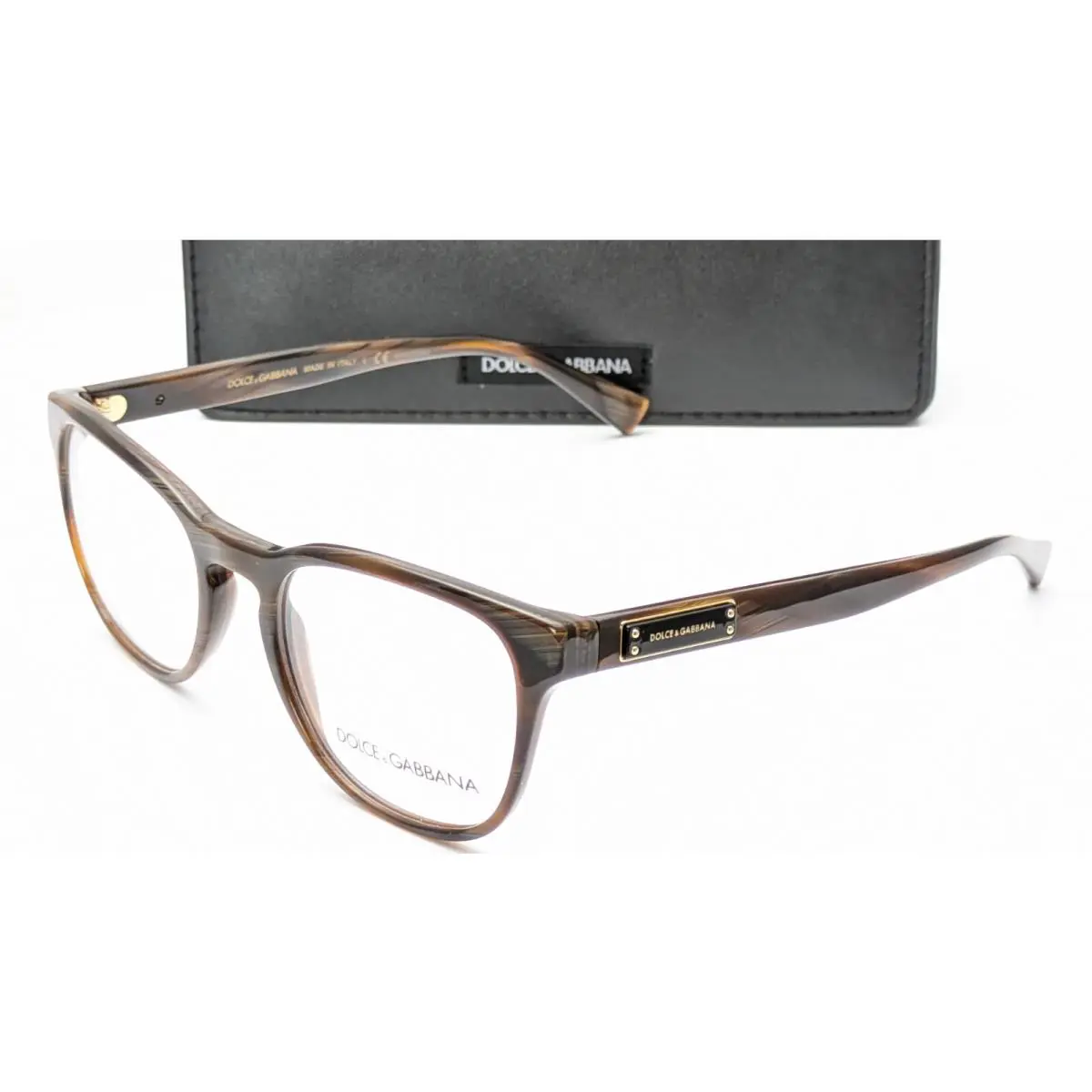 Dolce Gabbana DG3260 3118 Brown Horn Rectangle Unisex Eyeglasses 52mm