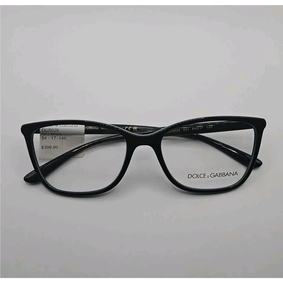 D G Dolce Gabbana DG 5026 501 Black Eyeglasses Frame 54-17-140 Italy