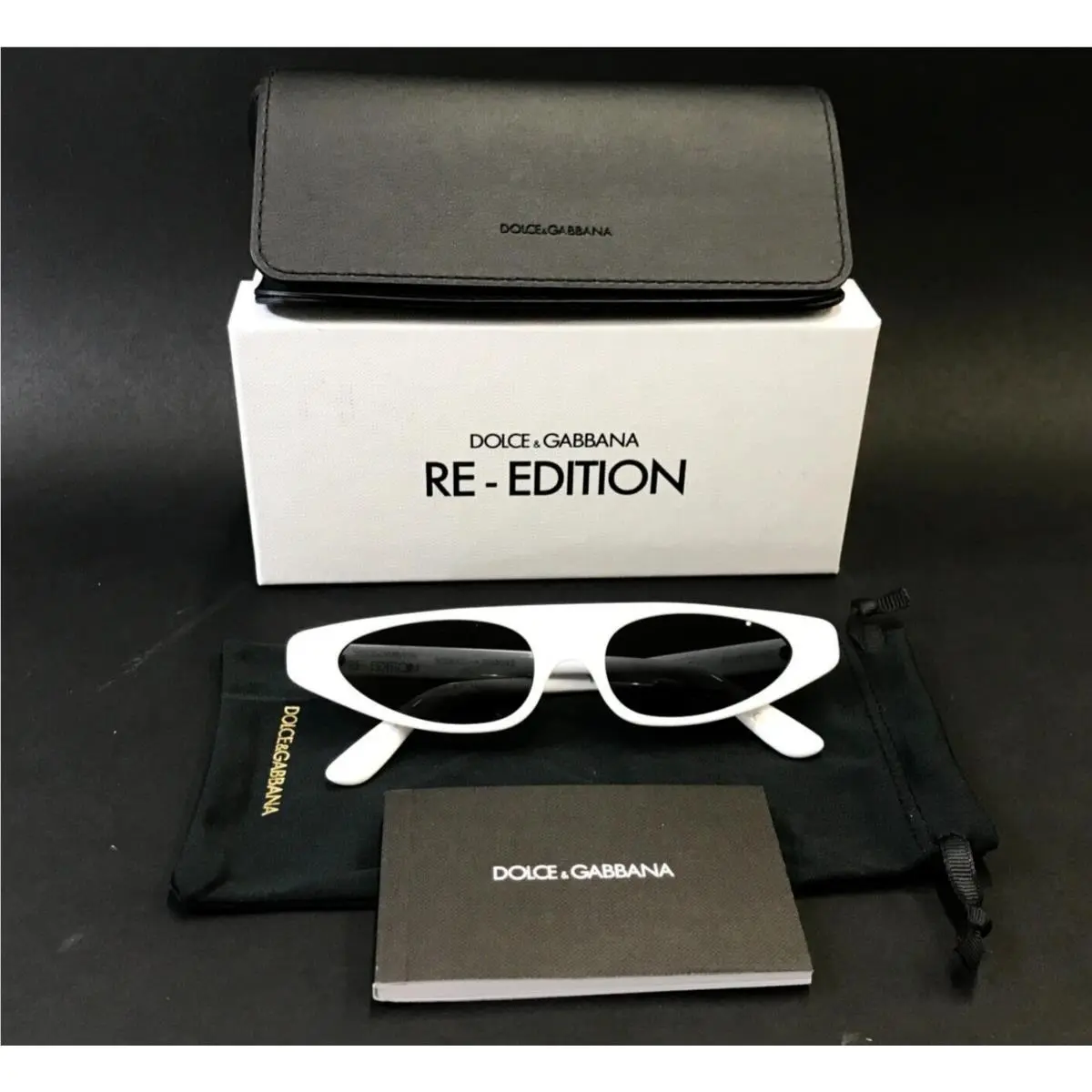 Dolce Gabbana Sunglasses Re-edition DG4442 3312/87 White with Dark Grey Lenses