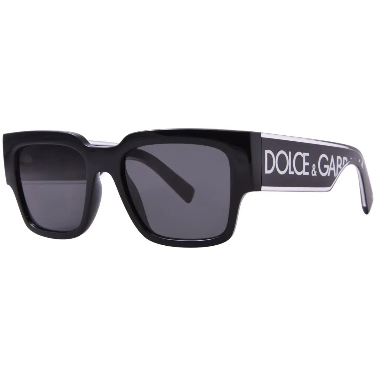 Dolce Gabbana DG6184 501/87 Sunglasses Black/dark Grey Lens Square Shape 52mm