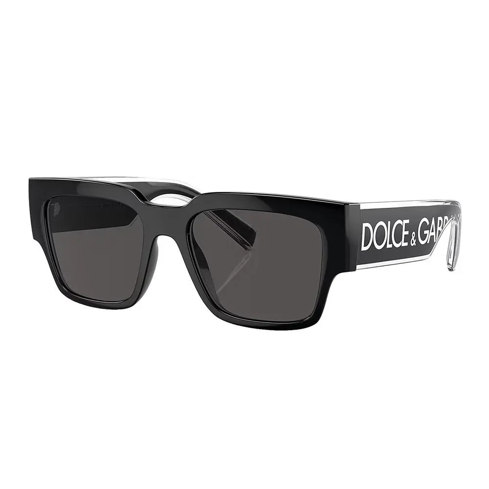 Dolce Gabbana DG 6184 501/87 Black Plastic Square Sunglasses Grey Lens
