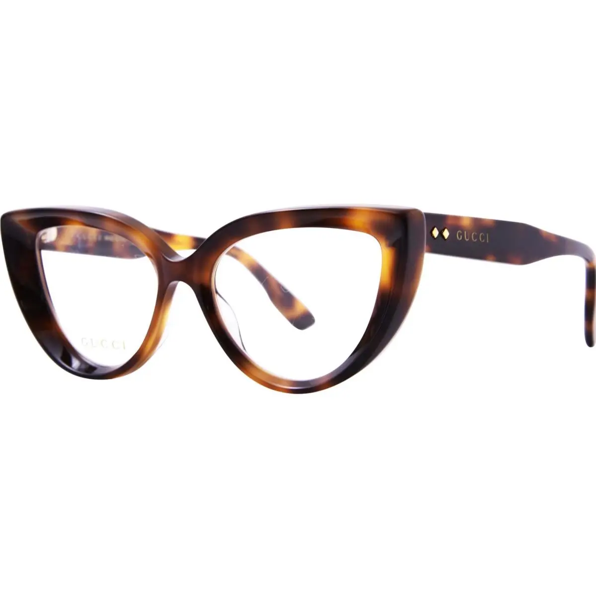 Gucci GG1530O 002 Eyeglasses Frame Women`s Havana Full Rim Cat Eye 52mm